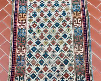 Antique Caucasian Rug approximately 57 In. by 32 In. 