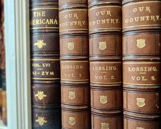 BENSON J. LOSSING 1877 3 VOLUME SET OUR COUNTRY Leather bound 
