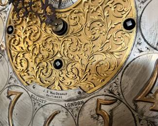 Elliott of London Grandfather Clock retailed by JS MacDonald of Baltimore Maryland. 
