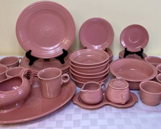 Fiesta Rose Place Setting -Fiestaware Homer Laughlin China Co. 37 Total Pieces