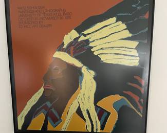“ Portrait of a plains Indian chief” by Fritz Scholder - 1970’s. Framed lithograph
30”x 30”