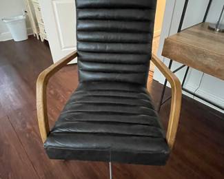 Four Hands black leather chair