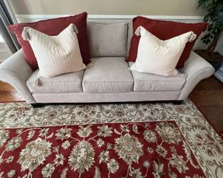 26. 3 Cushion Sofa on Wood Base (79" x 37" x 35")