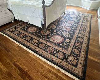 66. Black Hand Woven Rug w/ Inlaid Detail (9'5" x 11'8")