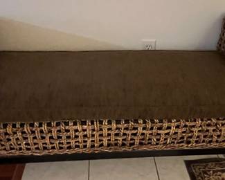 87. Pair of Woven Rope Benches (47" x 19" x 23")