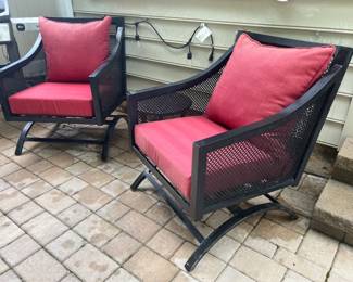 2. Pair of Black Aluminum Rocking Chairs