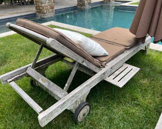 112.  Pair of Smith & Hawken Teak Chaise Lounges