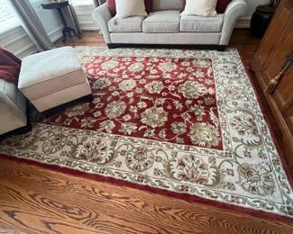 24. Red, Cream & Sage Rug (8' x 10')