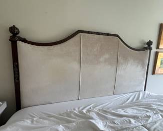 64. Velvet King Bed in Metal Frame