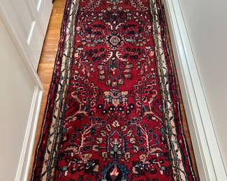41. Red Hand Knotted Runner (7'6" x 2'6")