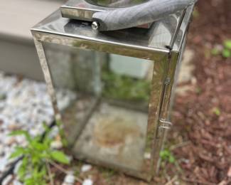 110. Pair of Chrome Lanterns (17"h)