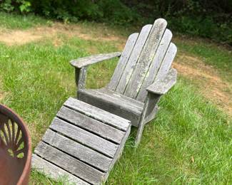 109. Pair of Adirondack Chairs w/ Ottomans