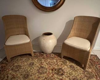83. Pair of Woven Rattan Chairs (22" x 21" x 39")