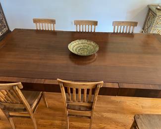 7. Contemporary Dining Table w/ 2-26" leaves (95" x 48" x 30.5")