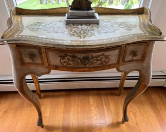 12. French Provincial Style 3 Drawer Desk (28" x 15" x 31")