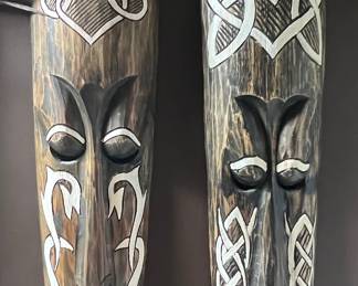 38. Pair of Wood Masks (37")