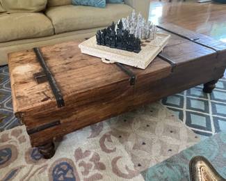 50. Rustic Coffee Table Trunk w/ Metal Detail (58" x 27" x 17")