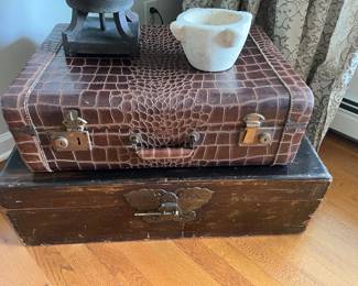 23. Vintage Leed's Tested TravelWare NY Suitcase
24. Vintage Asian Style Trunk
