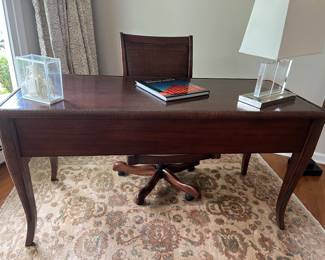 19. Desk w/ Rattan Style Trim (60" x 25" x 31")