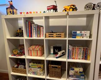 98. White Storage Bin Cabinet (59" x 15" x 59")