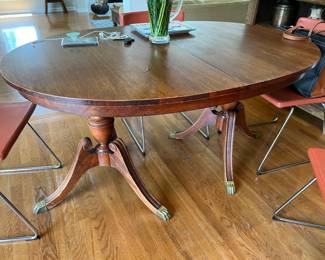 43. Double Pedestal Dining Table (38" x 56" x 29")