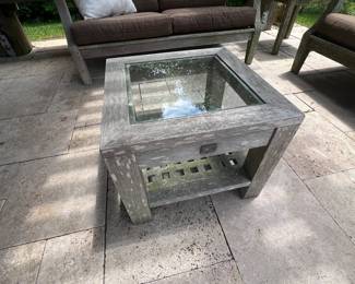 116. The Source End Table w/ Glass Inset Top (20" x 20" x 16")