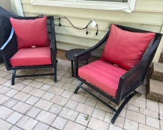 2. Pair of Black Aluminum Rocking Chairs