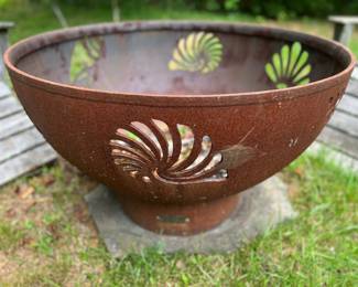 111. Signed by Rick Wittrig Copper Beachcomber Firepit (38" x 25")