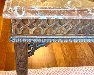    $795 Henredon Marble Top Chinese Chippendale Console Buffet Table 57 1/2" x 17 " deep x 28 1/2 " tall  retails for $3200    Beautiful Condition !