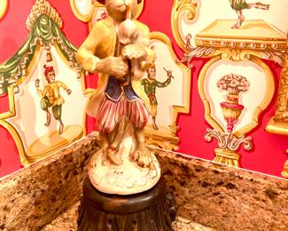 $ 24 Porcelain Monkey no chips    Stand  or base is sold separately  $22