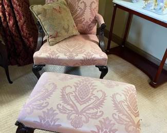 French chair and ottoman, upstairs