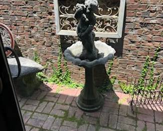 One of several pieces of statuary