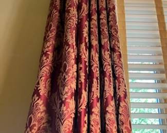 One pair of drapes, upstairs