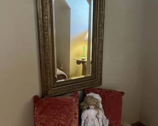 Antique gold leaf mirror