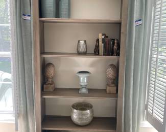 Ethan Allen Wynn Single Bookcase– 5 Shelves Light Gray   63” W x 87” H x 12” D 