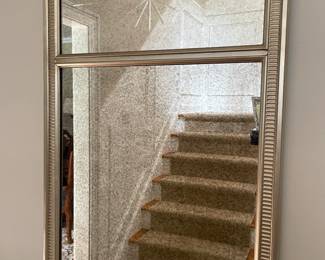 Ethan Allen Antique Silver Cut Star Mirror,  28” W x 52” H