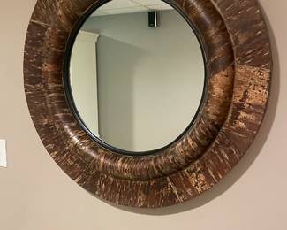 Pottery Barn “Bark Wrapped” Round Wall Mirror 32”