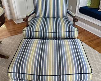 Ethan Allen Harris Club Chairs with Coordinating Harris Ottomans (2 available)