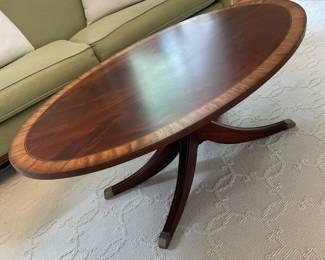 Ethan Allen Elliptical Mahogany Table. 48” W x 30” d x 19”h