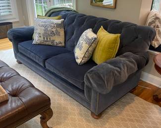 Ethan Allen Chadwick Sofa with Nailhead Trim and  Custom Navy Fabric (2 available)  85" W x 42" D x 36" H