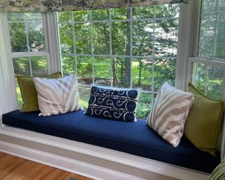 Assorted throw pillows from Pottery Barn, Ethan Allen and custom