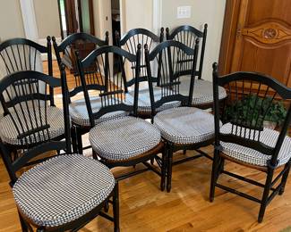 Saybrook Home. 8 French Country Wheat Back Chairs, black