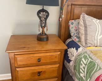 Michael Ashton three drawer nightstand   25” W x 19” D 29.5” H