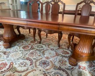 American Drew/Bob Mackie Double Pedestal Table   78" L x 46" W x 30" H
