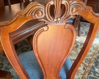 8 upholstered American Drew/Bob Mackie Splat Back side chairs, 2 arm chairs