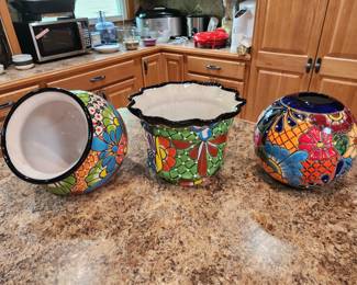 3 mexico pots, so colorful