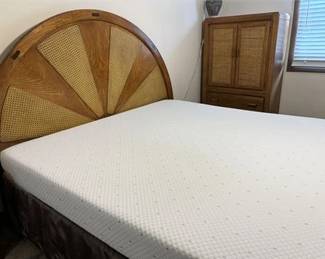 Broyhill Mid Century Cane Bed 