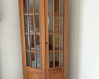Solid Wood Corner Display Cabinet 