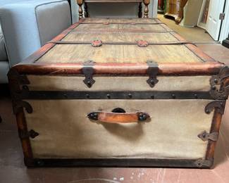 Restoration Hardware 19th C. French Steamer Trunk Coffee Table