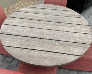 Restoration Hardware Outdoor Patio Trestle Dining Table & Slipcovered Chairs